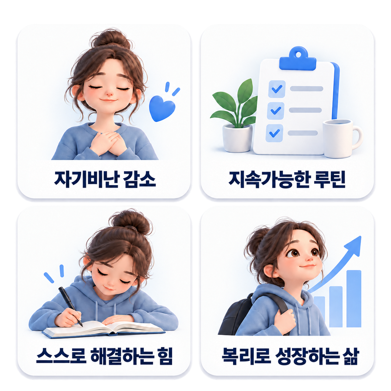 4주 후 기대할 수 있는 변화 네 가지: 자기비난 감소, 지속가능한 루틴, 스스로 해결하는 힘, 복리로 성장하는 삶